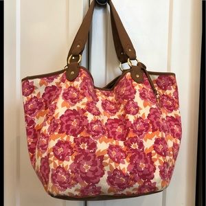 Tommy Hilfiger canvas tote. Floral design